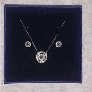Swarovski Sapphire Earring and Necklace Set